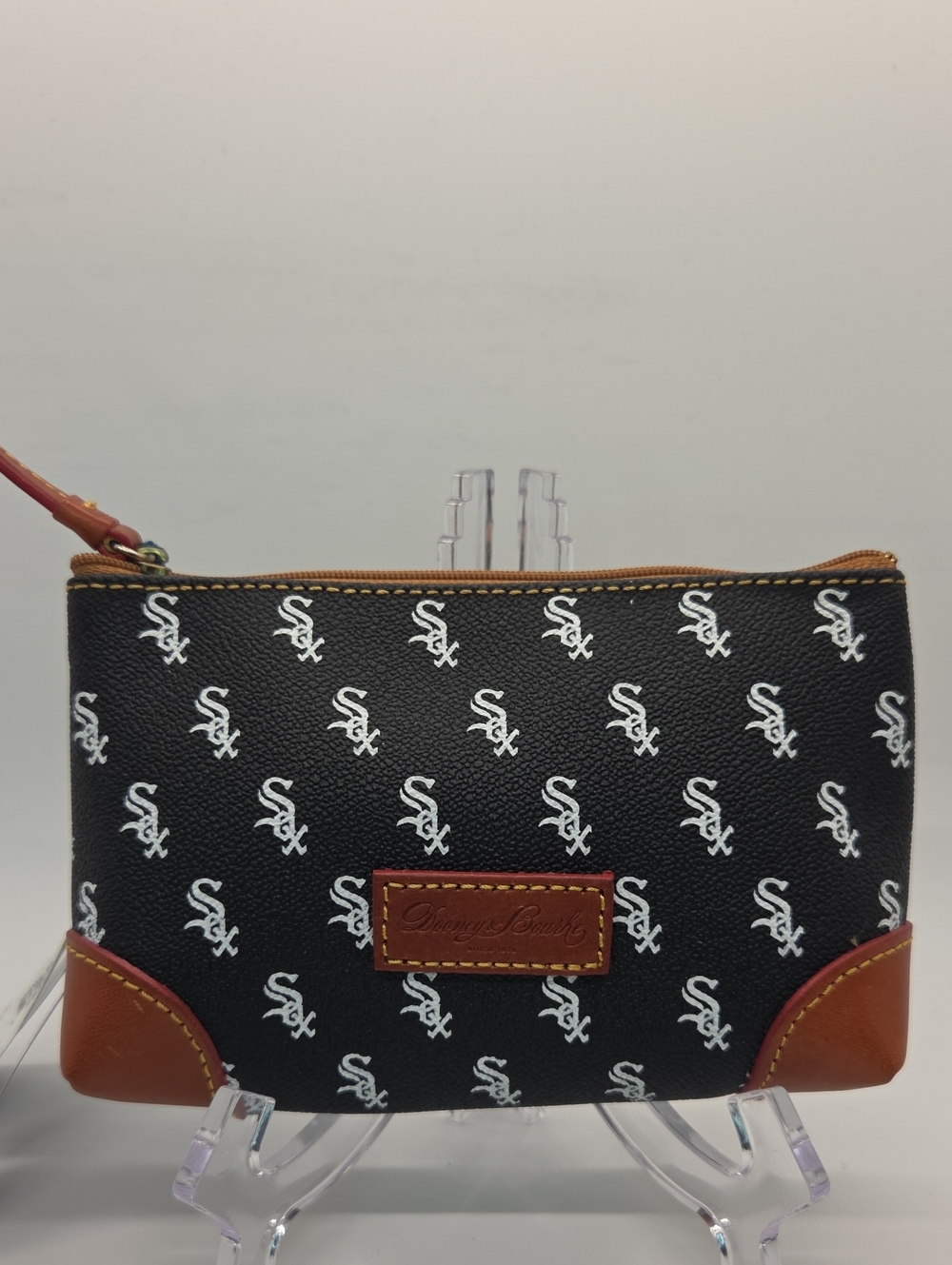 Dooney & Bourke Black and Brown Chicago White Sox Logo Pouch